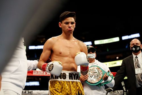 Ryan Garcia in the ring for his fight against Luke Campbell