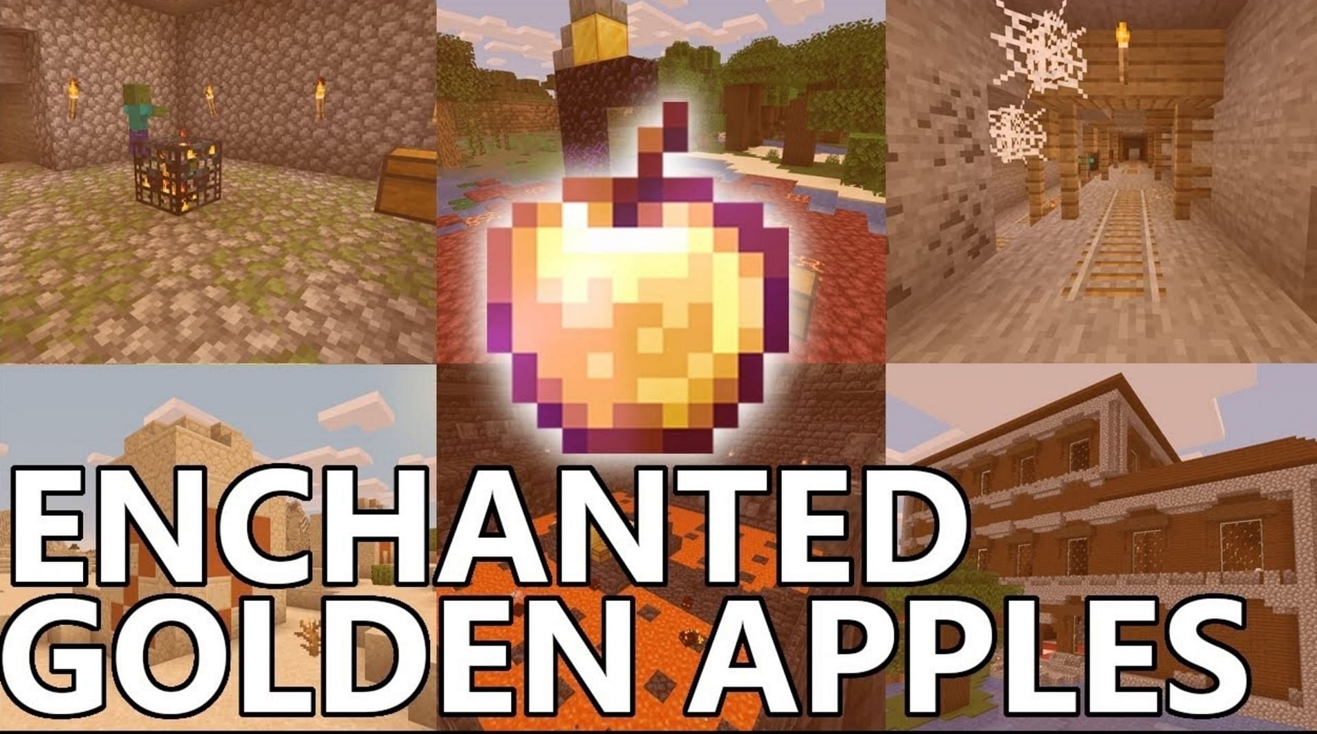 They&#039;re rare, but enchanted golden apples are a superfood (Image via RajCraft/YouTube)