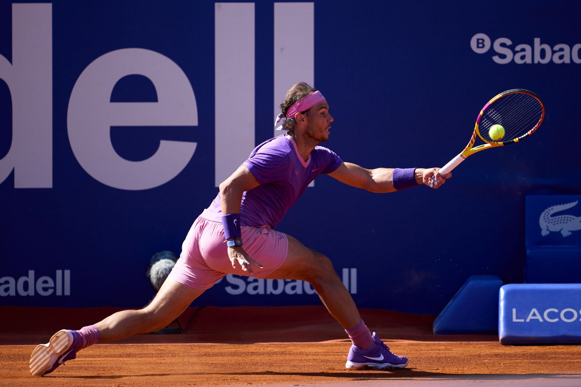 Rafael Nadal in action at Barcelona in 2021