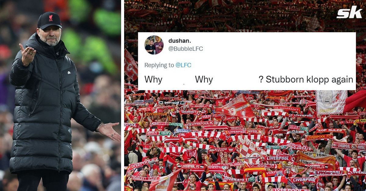 Reds supporters are not happy with the starting XI.