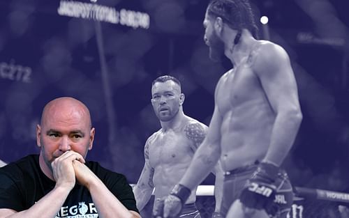 Dana White (left), Colby Covington (center), and Jorge Masvidal (right) (Images via Getty)