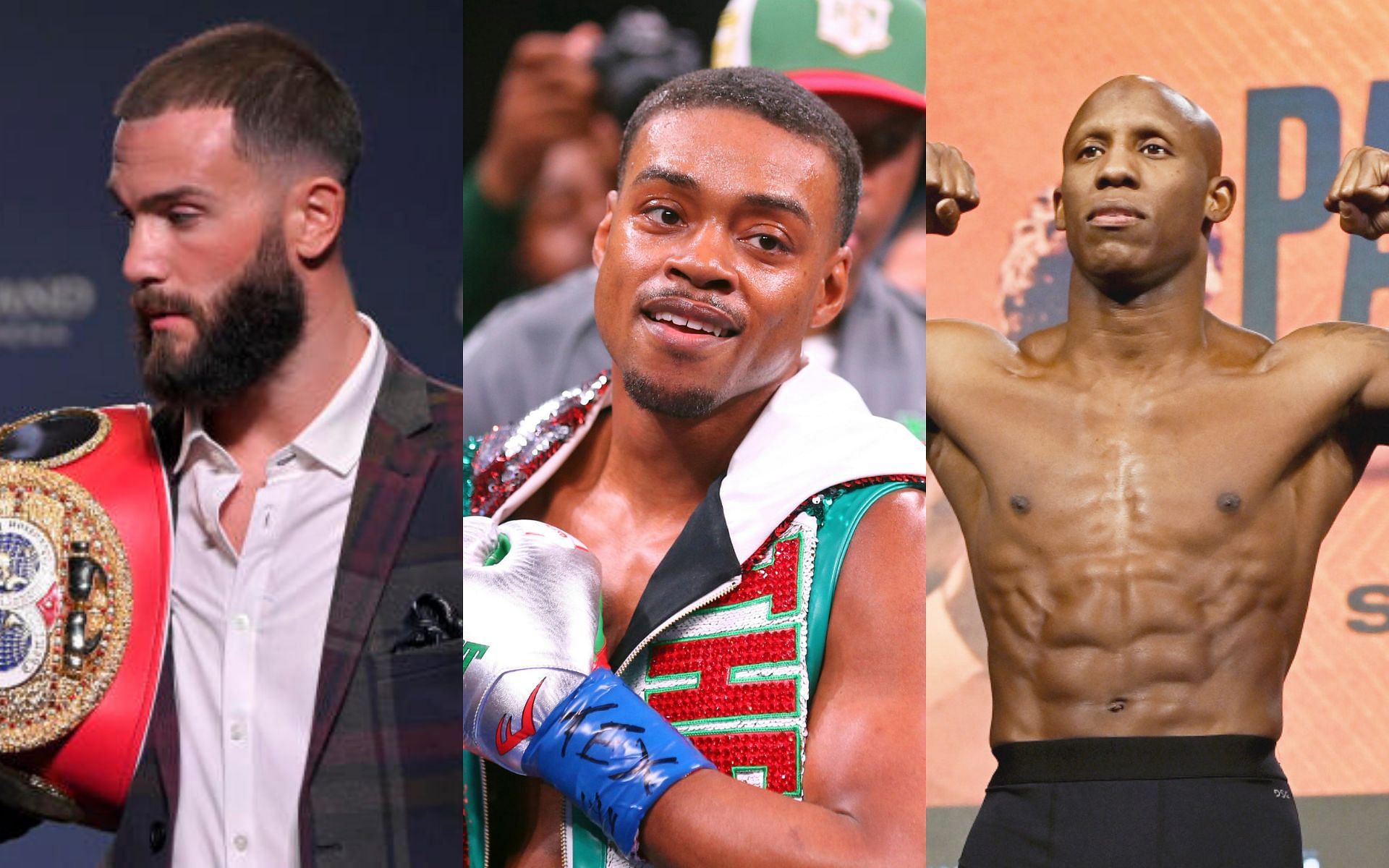 [L-R] Caleb Plant, Errol Spence Jr. and Yordenis Ugas