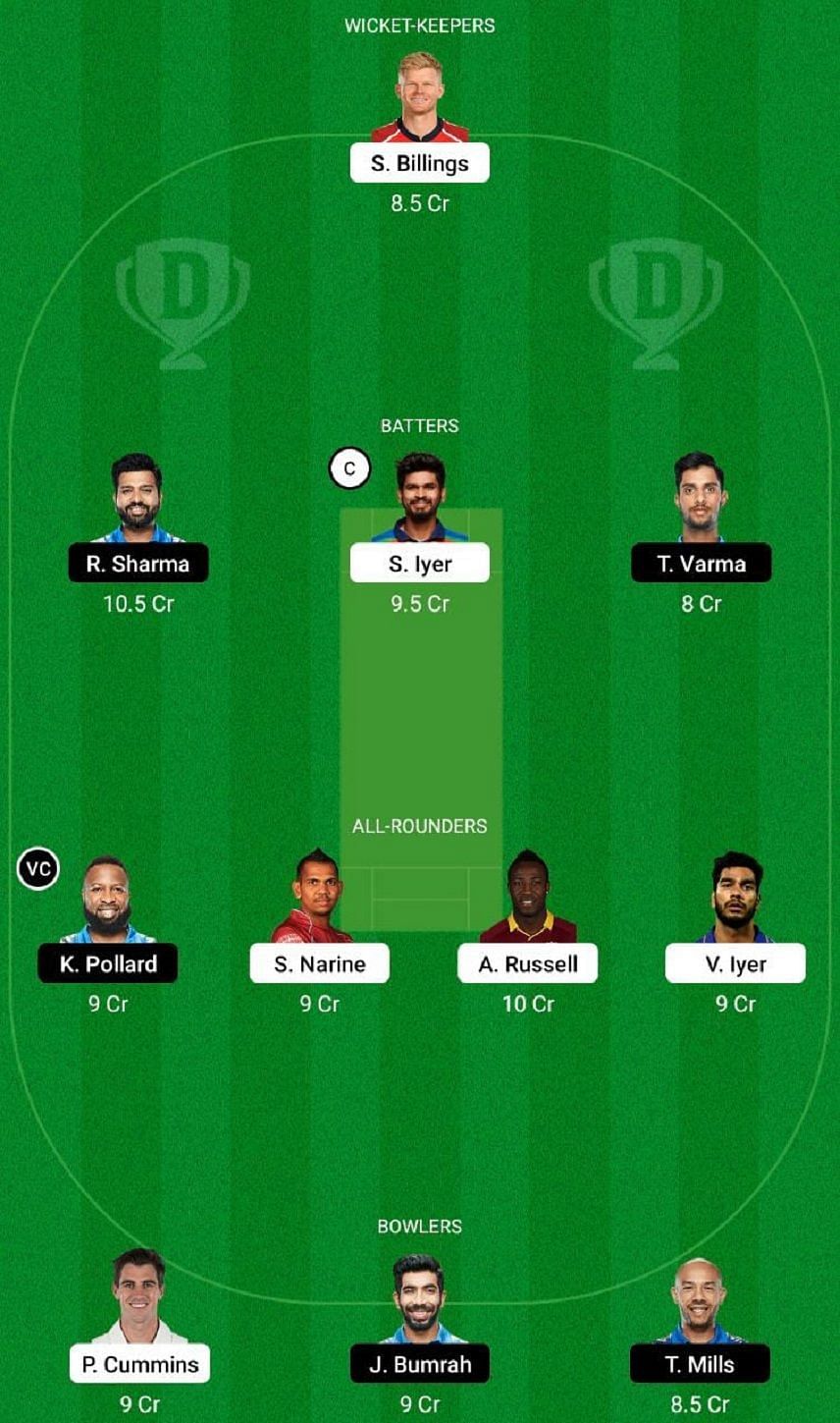 KKR vs MI Dream11 Fantasy Tip #2