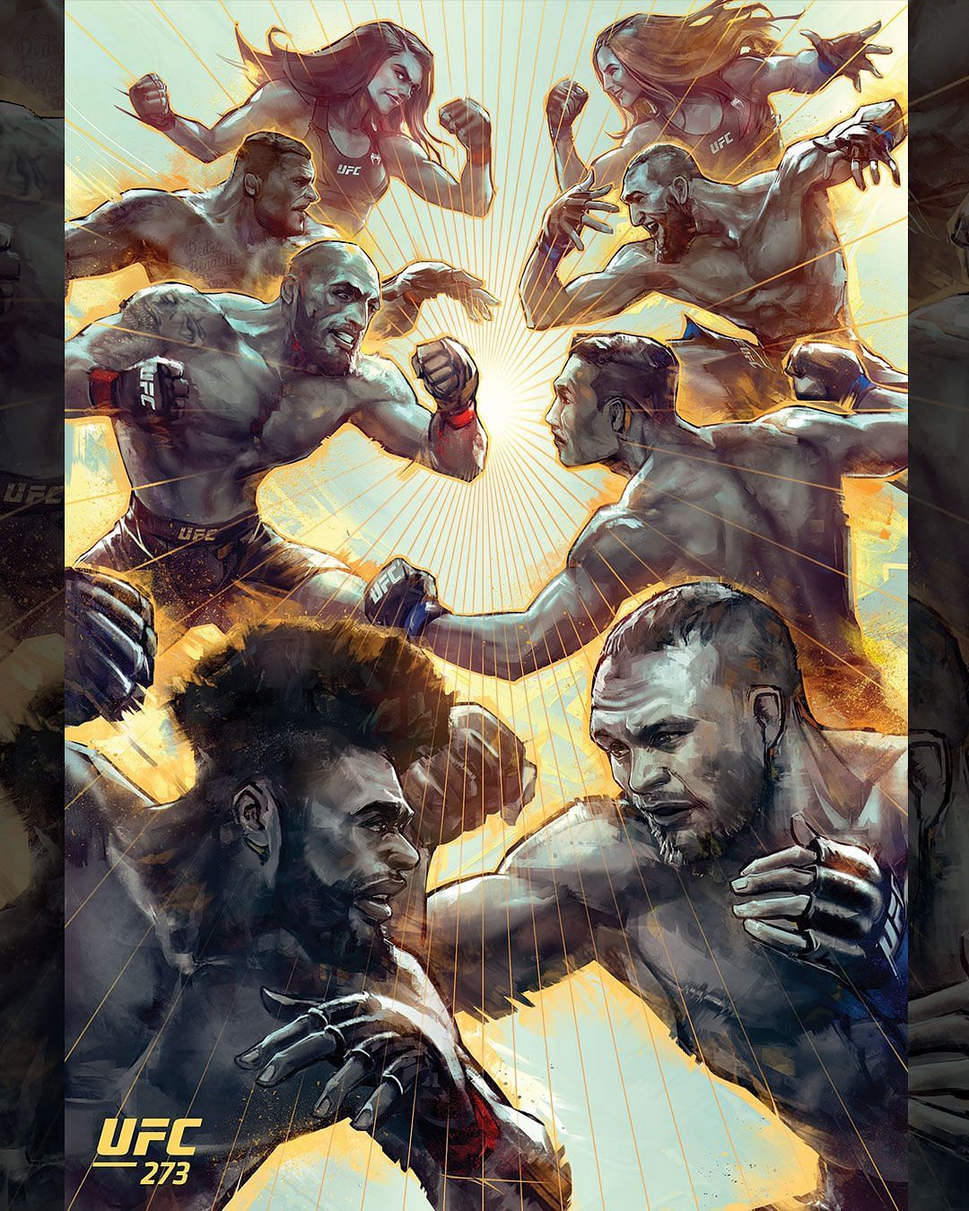UFC 273 Artist Series poster [Image via @ufc on Twitter]