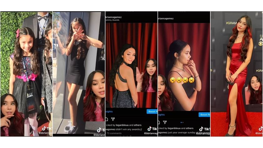 All of Brianna Gomez&#039;s Grammys outfits (Image via @bbriannagomez/TikTok)