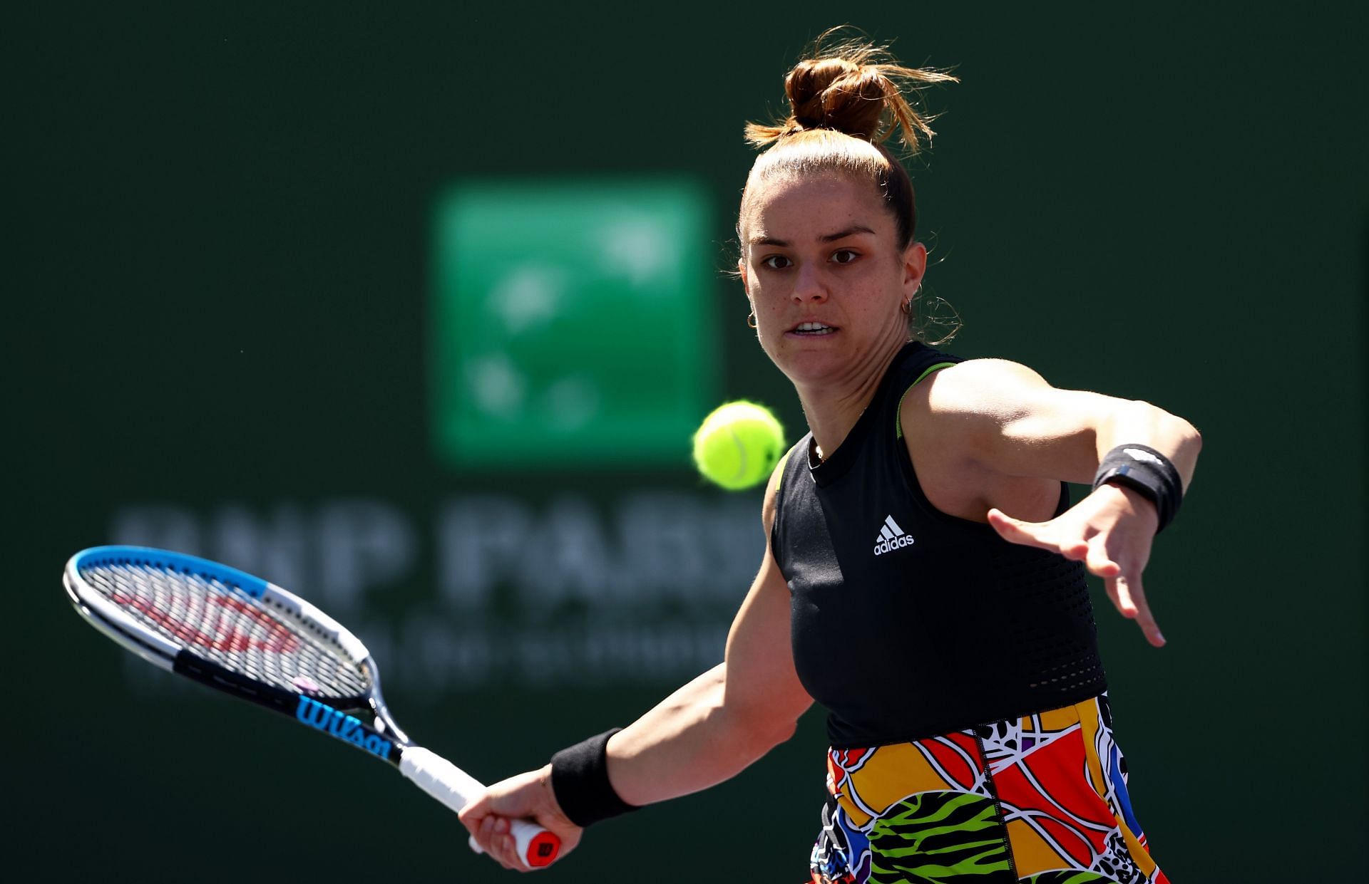 Sakkari at the 2022 Indian Wells Open.