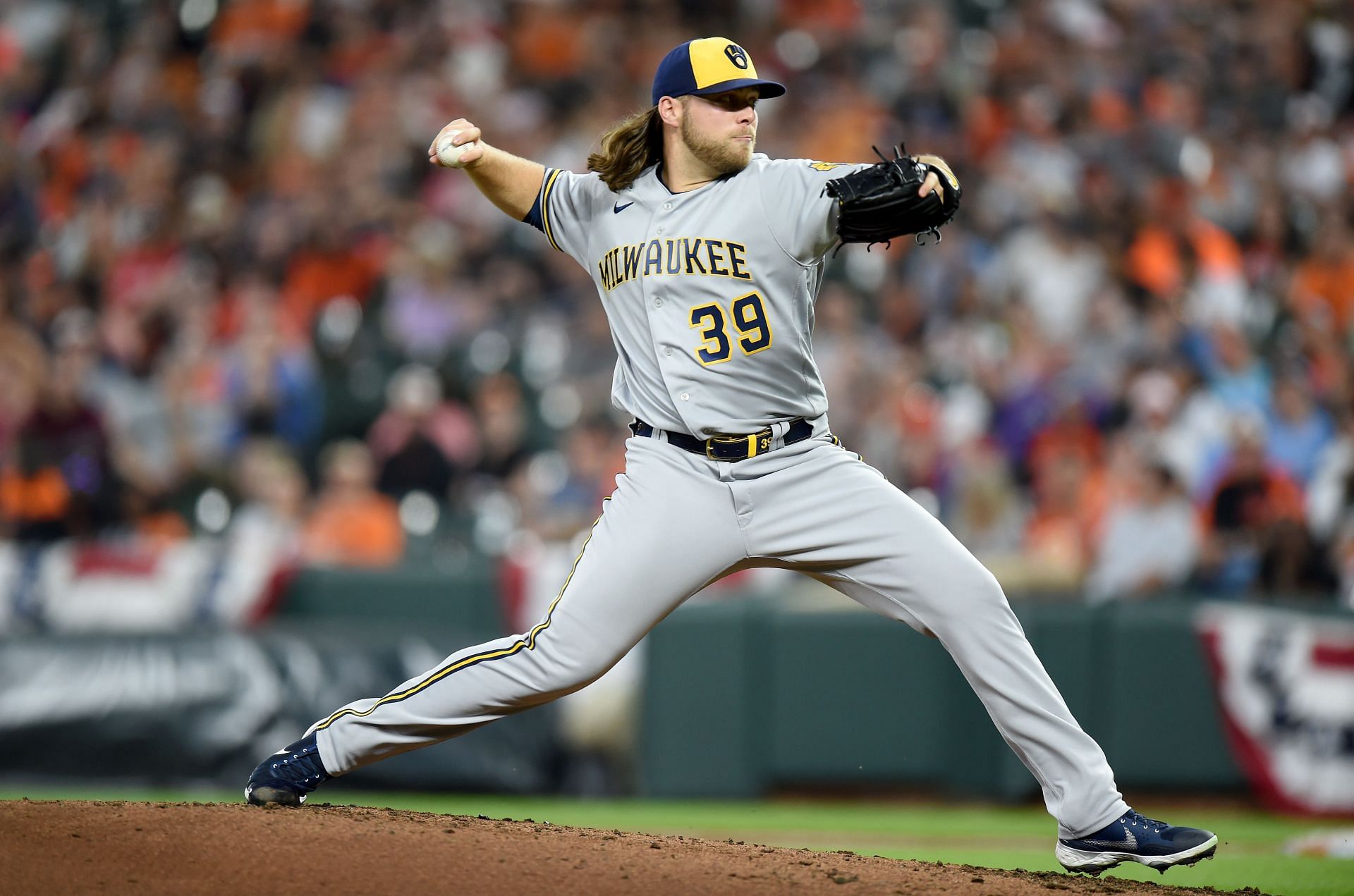 Jake Peavy pitching for the Savannah Bananas, using the actual