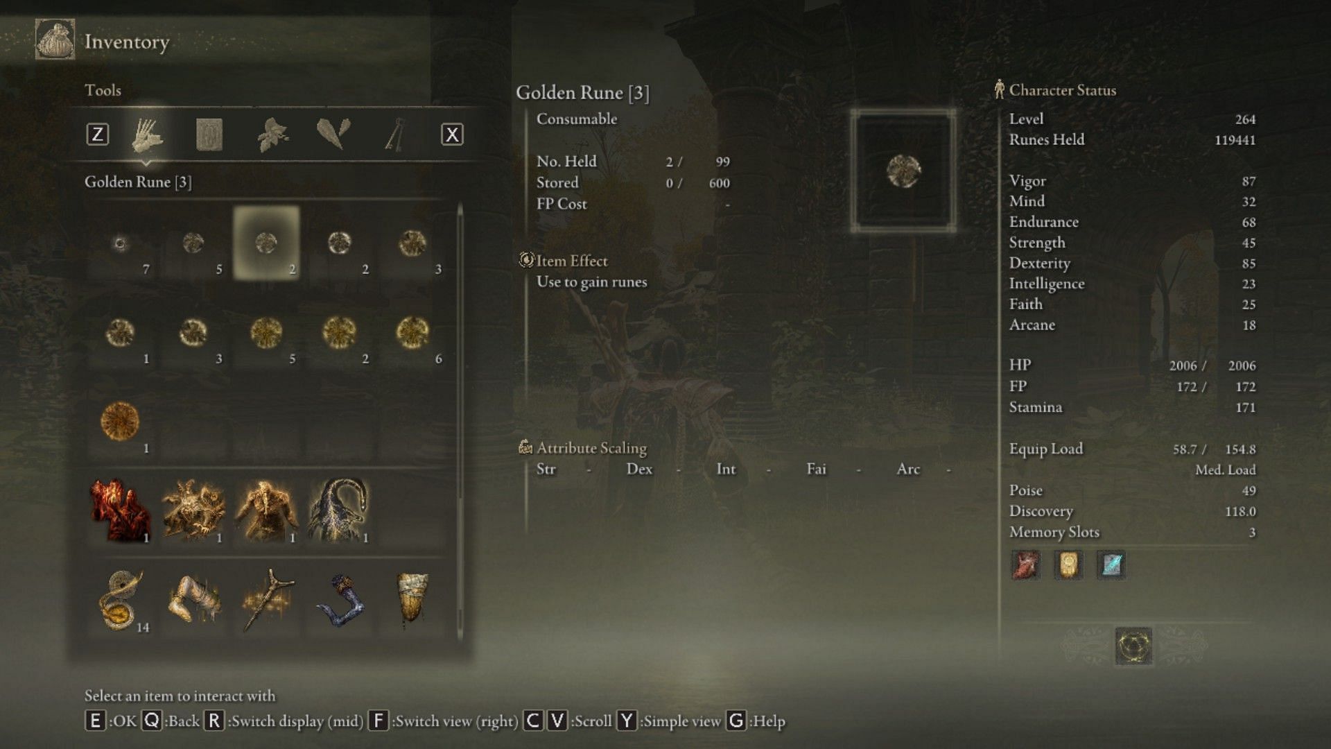 The 3000 runes in the early gameplay a massive role in leveling up (Image via Elden Ring)