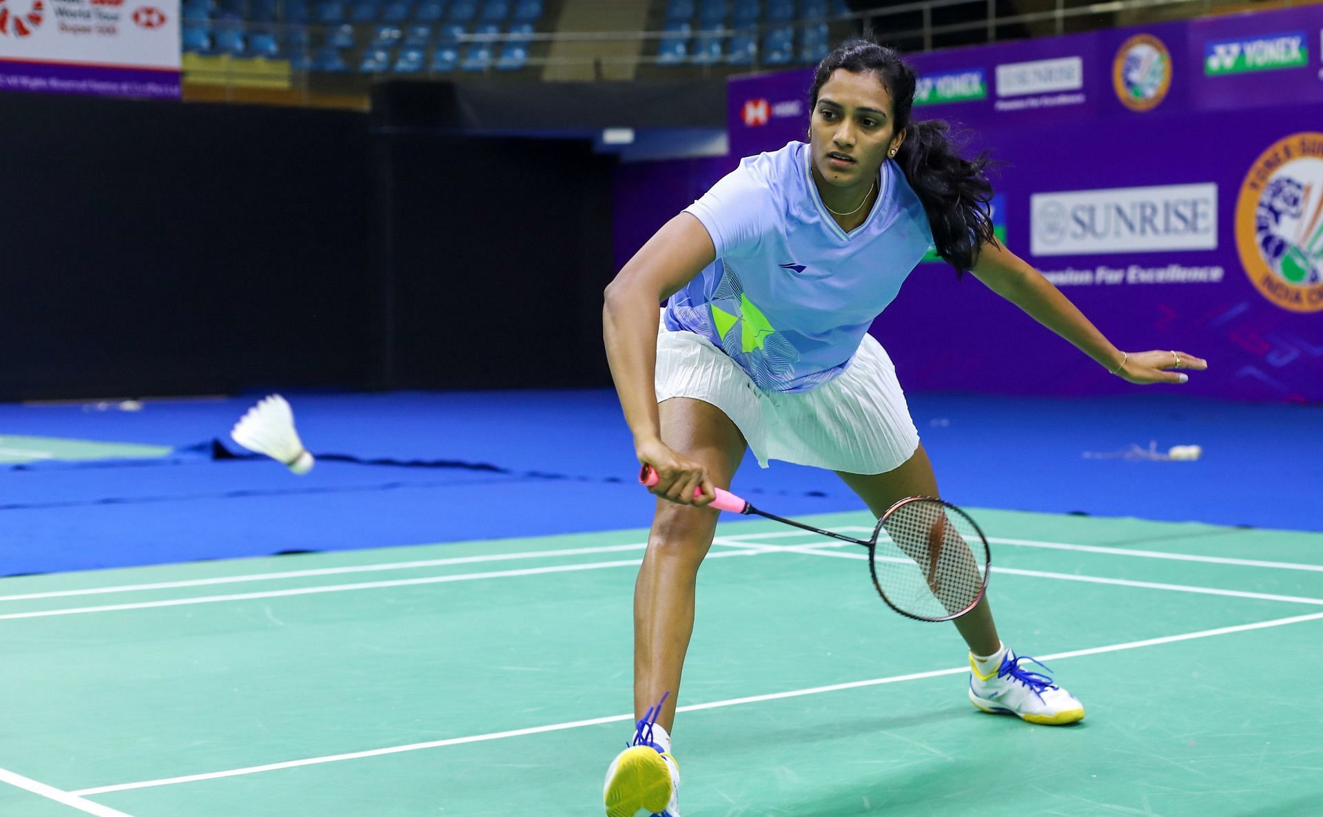 Third seed PV Sindhu beat seventh seed Busanan Ongbamrungphan of Thailand 21-10, 21-16 in the women&#039;s singles quarter-final on Saturday. (Pic credit: BAI)