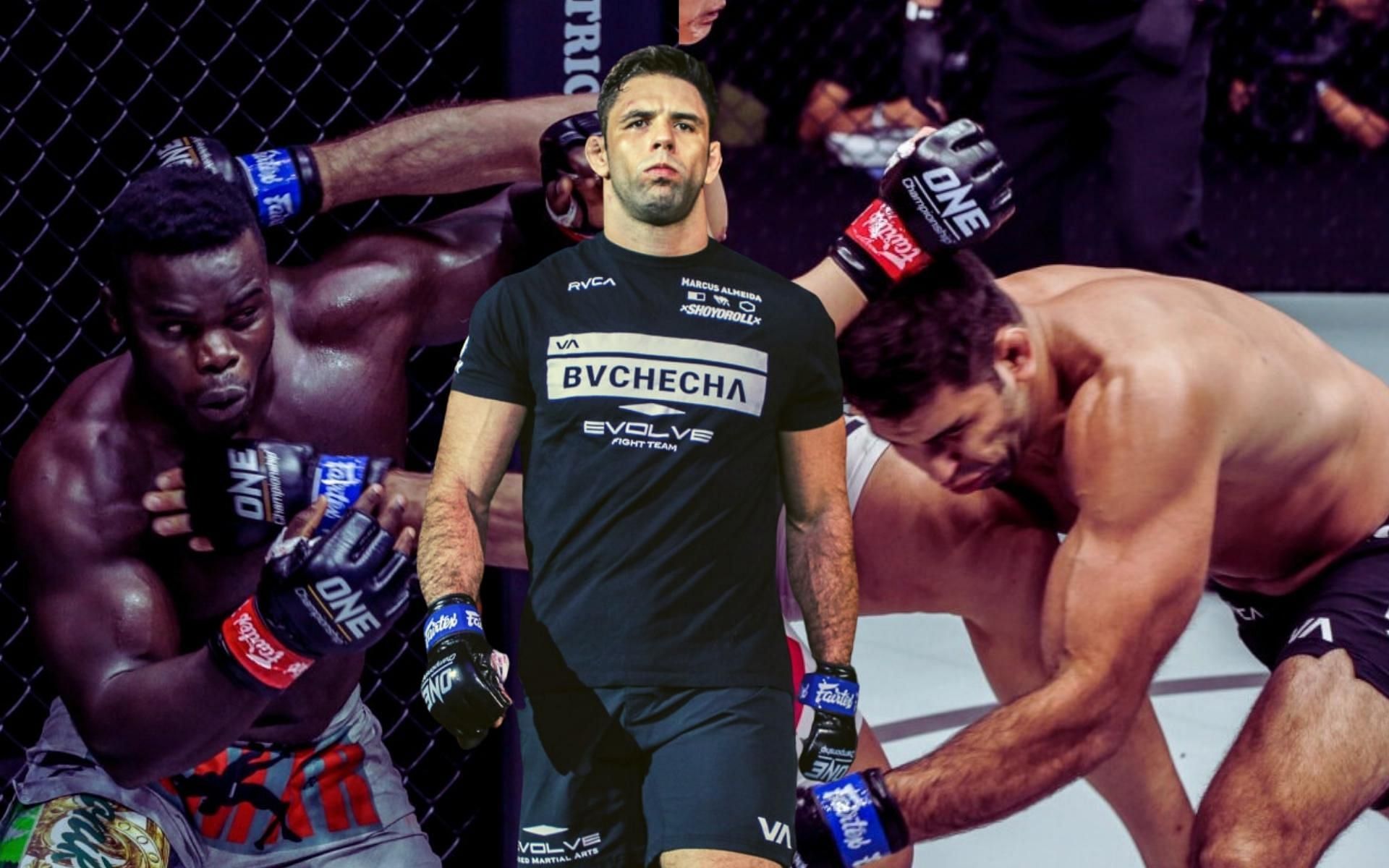 ONE Championship heavyweight Marcus Almeida (middle) will face Oumar Kane (left) on April 22. (Images courtesy of ONE Championship)