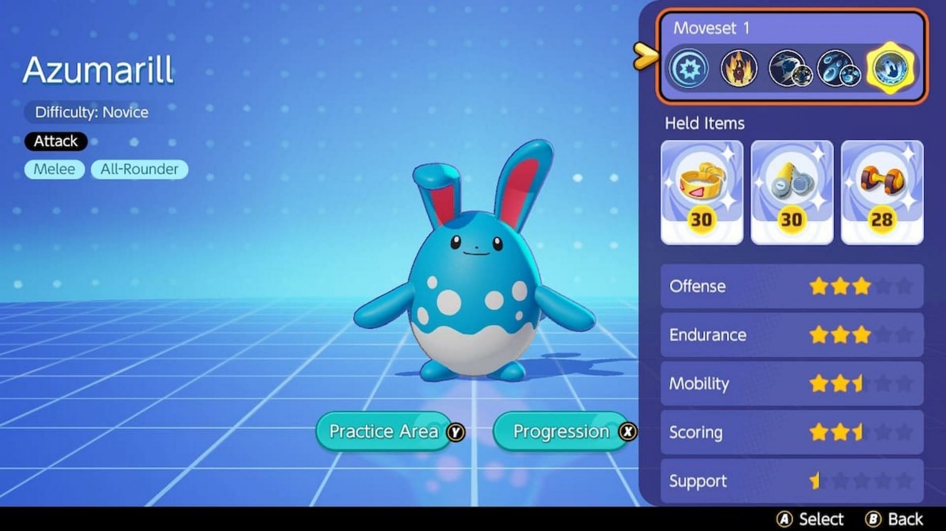 Azumarill as it appears in the Pokemon menu (Image via The Pokemon Company)