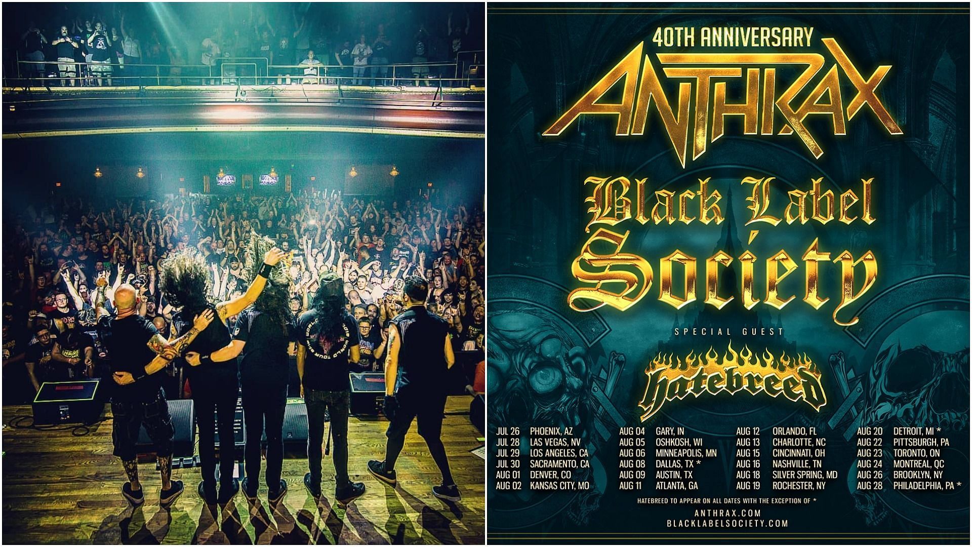 Anthrax and Black Label Society Tour 2022 tickets Where to buy, dates