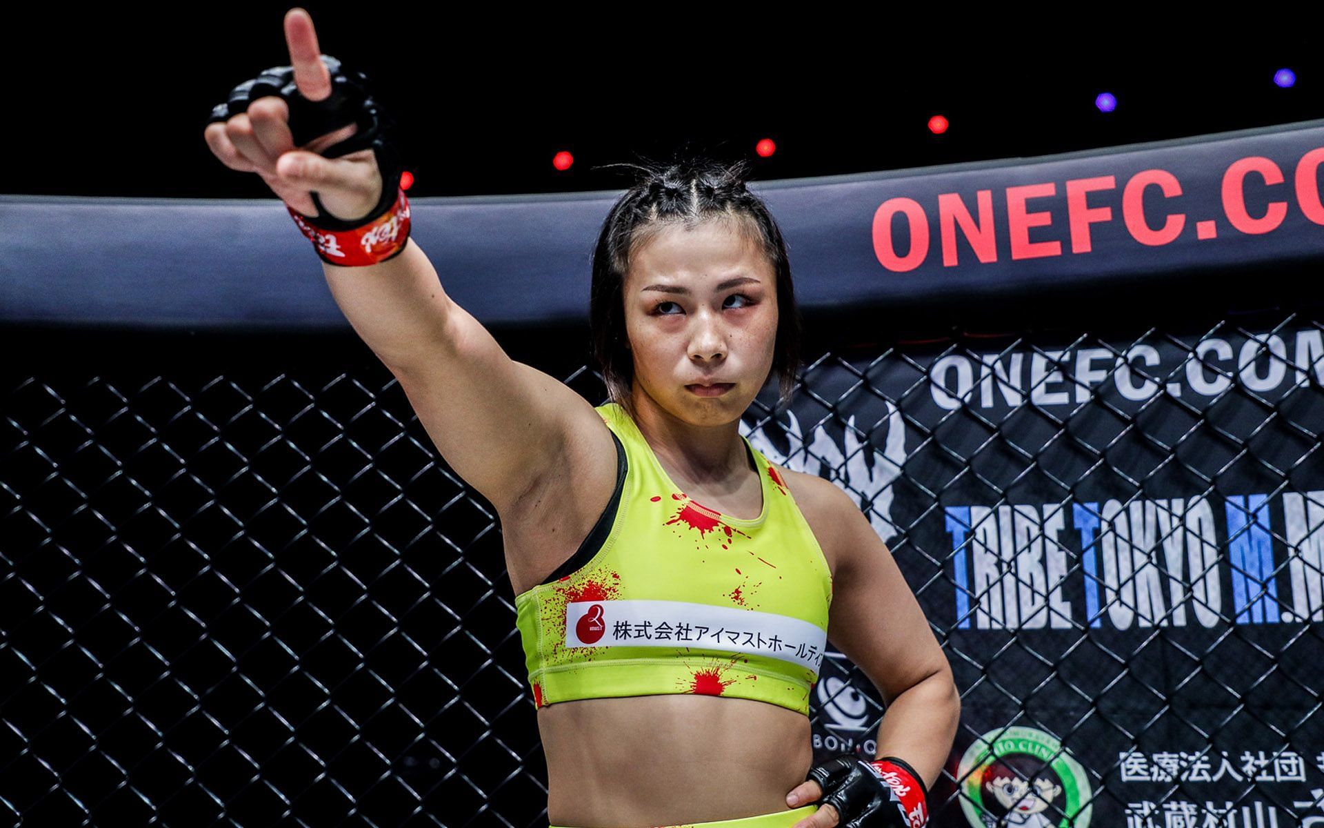 Ayaka Miura shared some photos on Twitter, including her broken shoulder following ONE 156. | [Photo: ONE Championship]