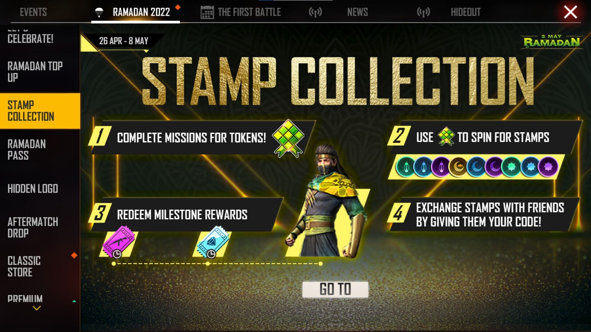 The Stamp Collection event in Free Fire (Image via Garena)