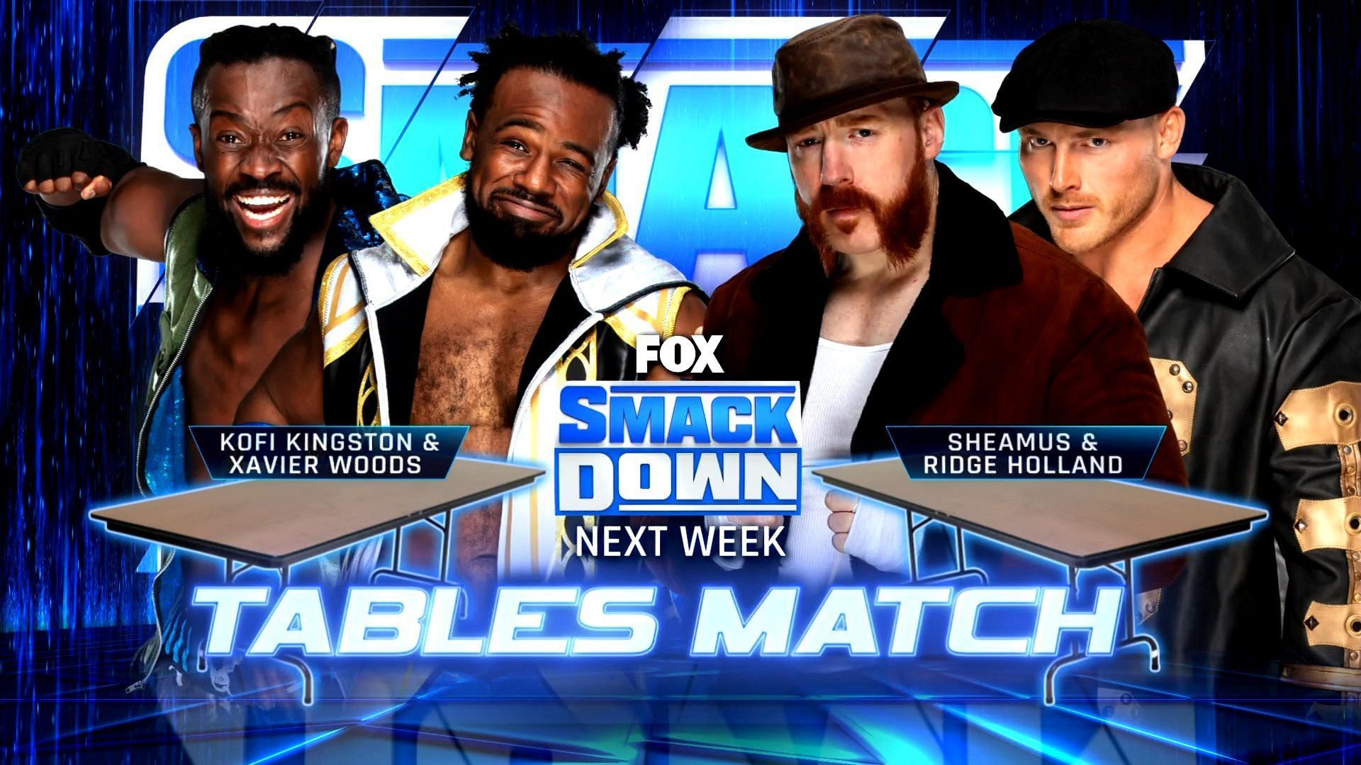 Kofi Kingston &amp; Xavier Woods will battle Sheamus and Ridge Holland in a Tables Match