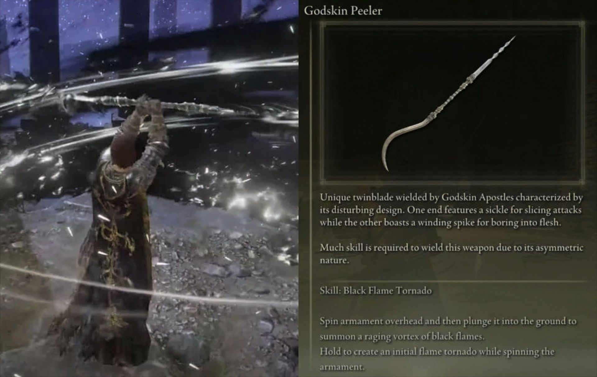 Obtaining the Godskin Peeler in Elden Ring (Images via Elden Ring)