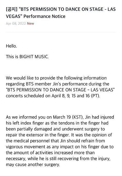 BTS' Jin to limit his performances at Las Vegas concerts as he is  recovering from injury : Bollywood News - Bollywood Hungama