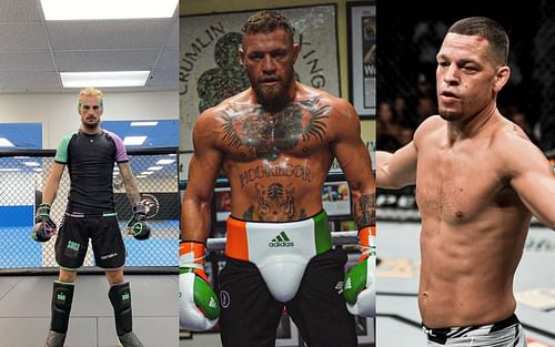 Sean O'Malley (left), Conor McGregor (middle), Nate Diaz (right). Sources: @sugaseanmma, @natediaz209, @thenotoriousmma via Instagram