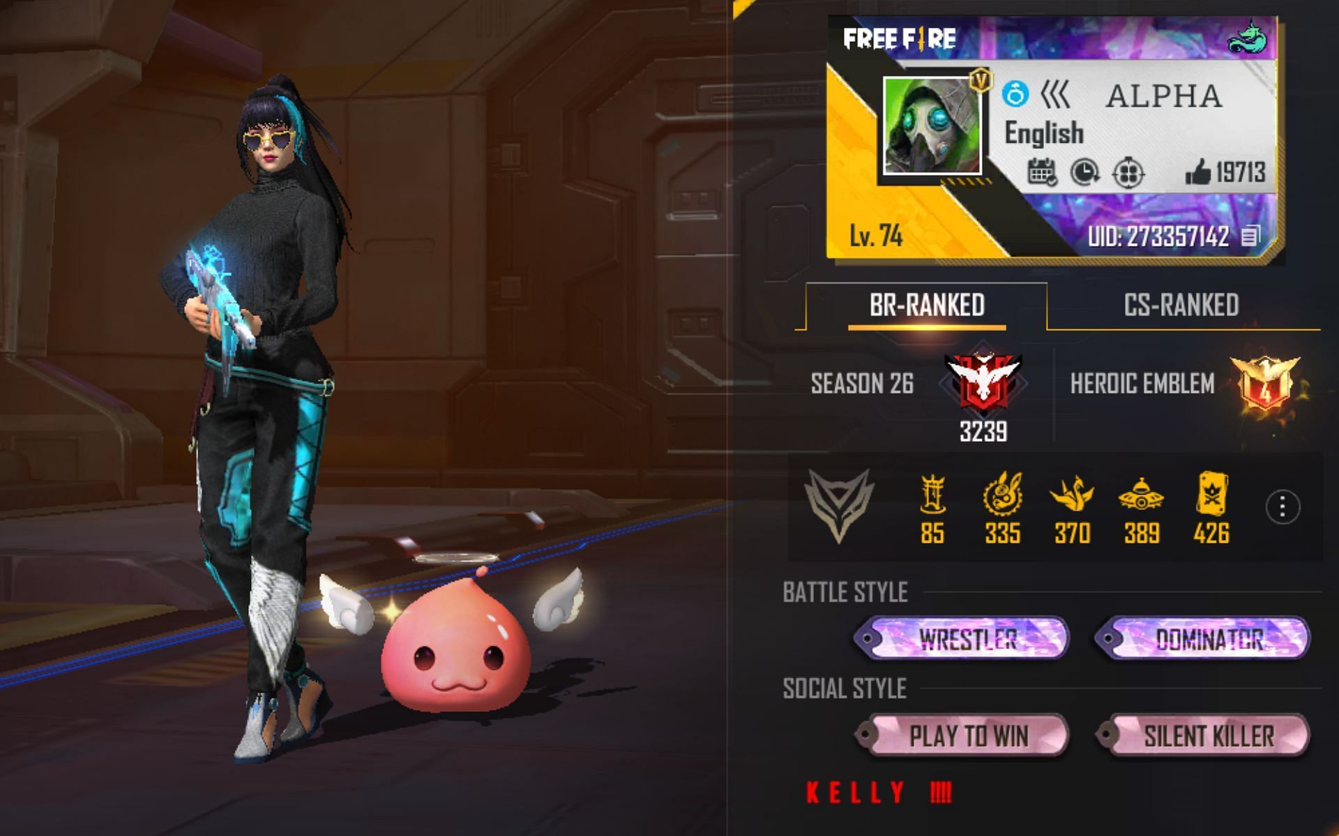 Alpha FF's Free Fire ID, stats, K/D ratio, headshots, and monthly income in  April 2022