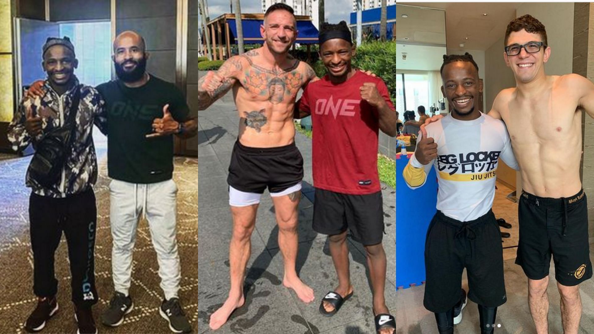 [Photo Credit: Bokang Masunyane&#039;s Instagram @littlegiant_bk] Bokang Masunyane, Demetrious Johnson, Liam Harrison, Mikey Musumeci