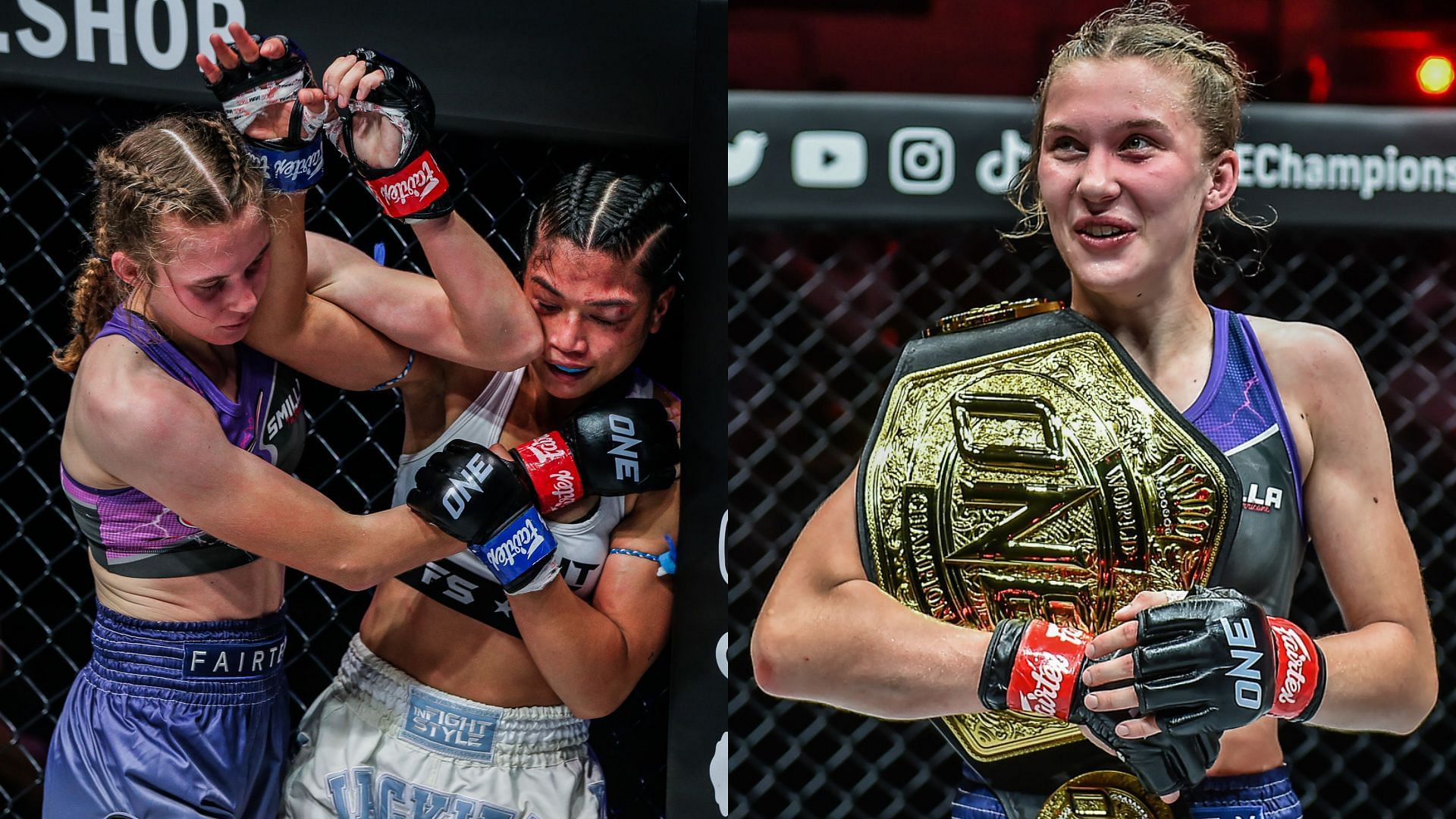 Smilla Sundell vs. Jackie Buntan (left), Sundell (right) [Photo Credits: ONE Championship]