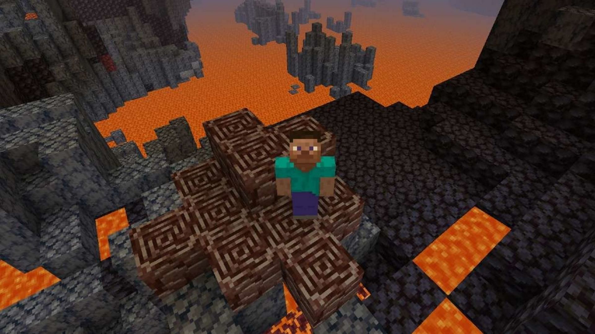 Ancient debris is rare but has multiple generation locations (Image via Mojang)