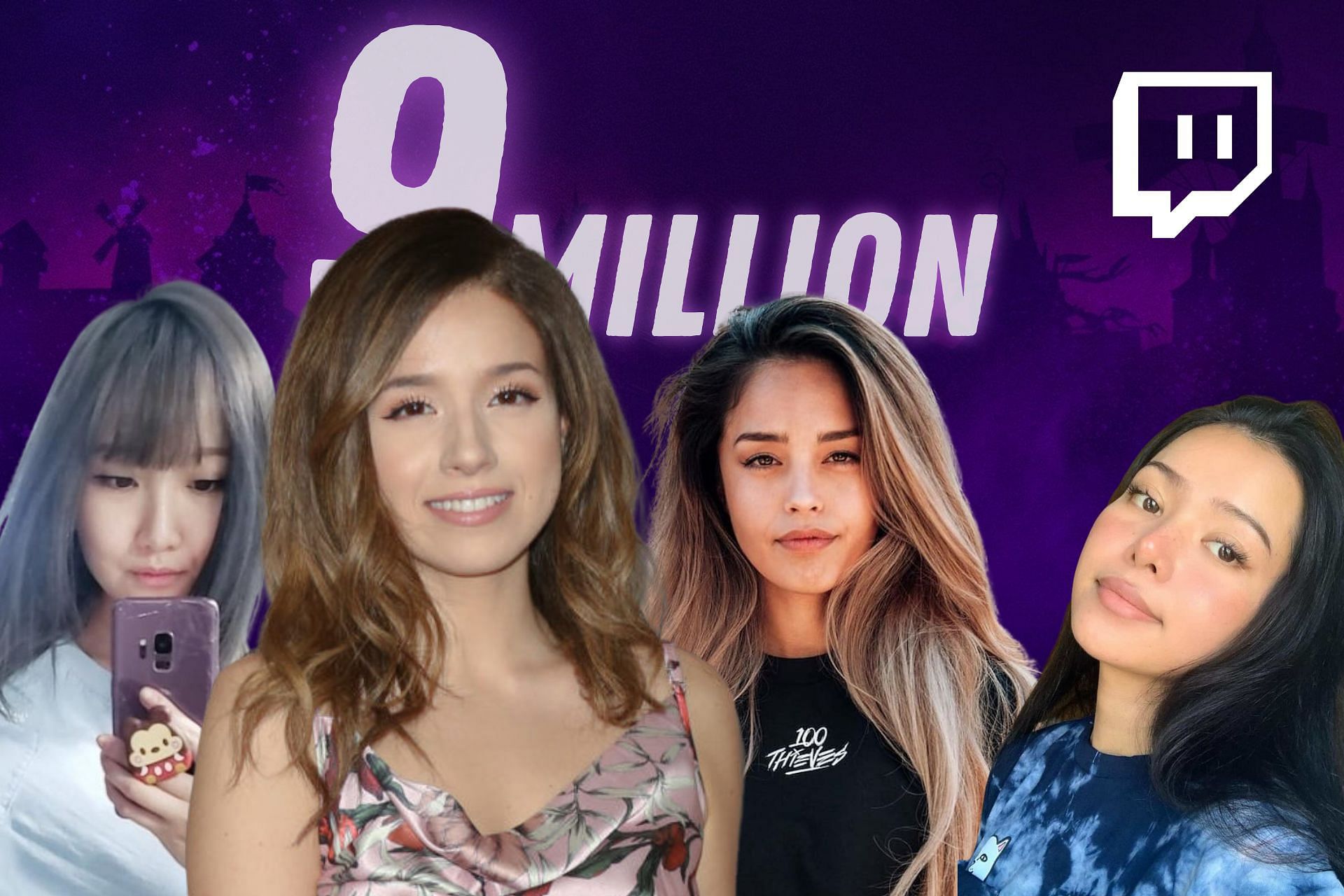 Valkyrae, AriaSaki, Bella Poarch and others react as Pokimane reached 9 million on Twitch (Image via- Sportskeeda)