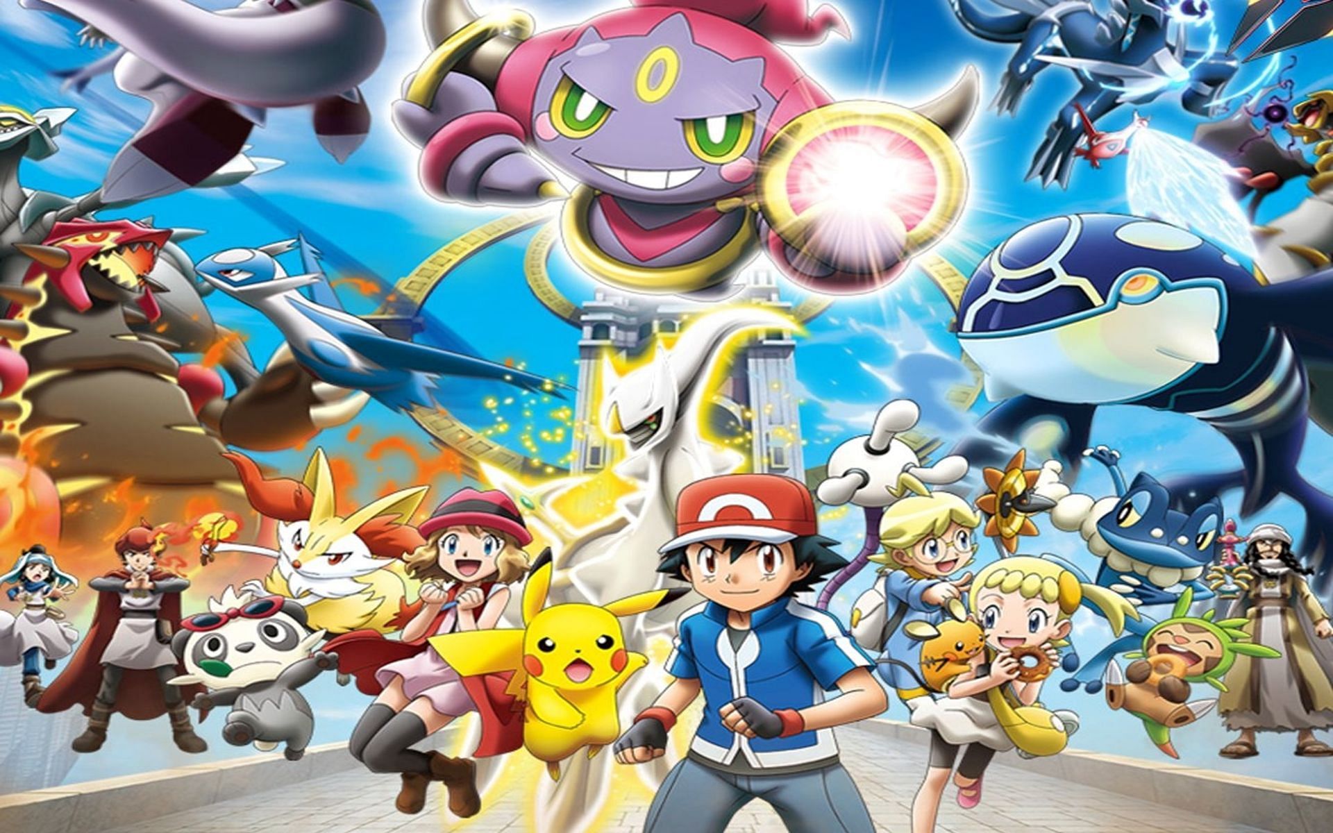 Many legendaries showed up in Hoopa and the Clash of Ages (Image via The Pokemon Company)