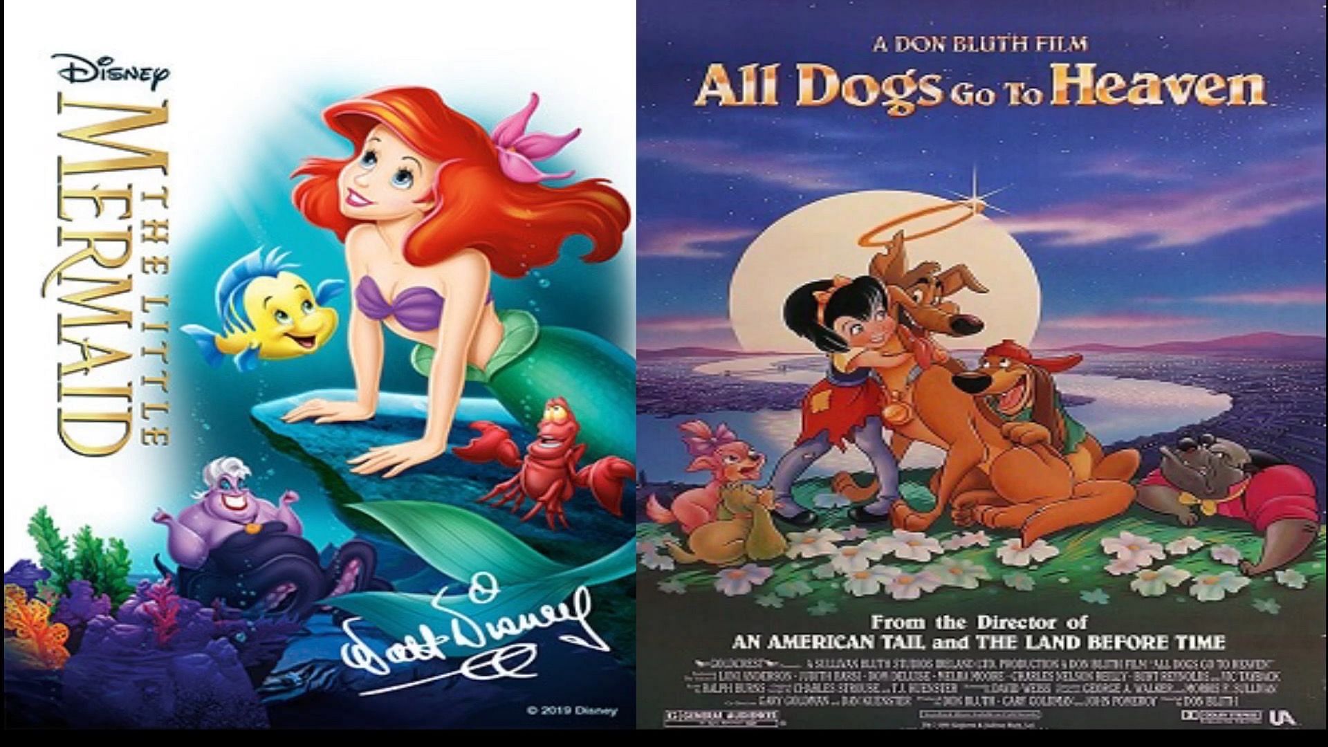 The Little Mermaid and All Dogs Go To Heaven came out in the same year (Image via Disney/Don Bluth)