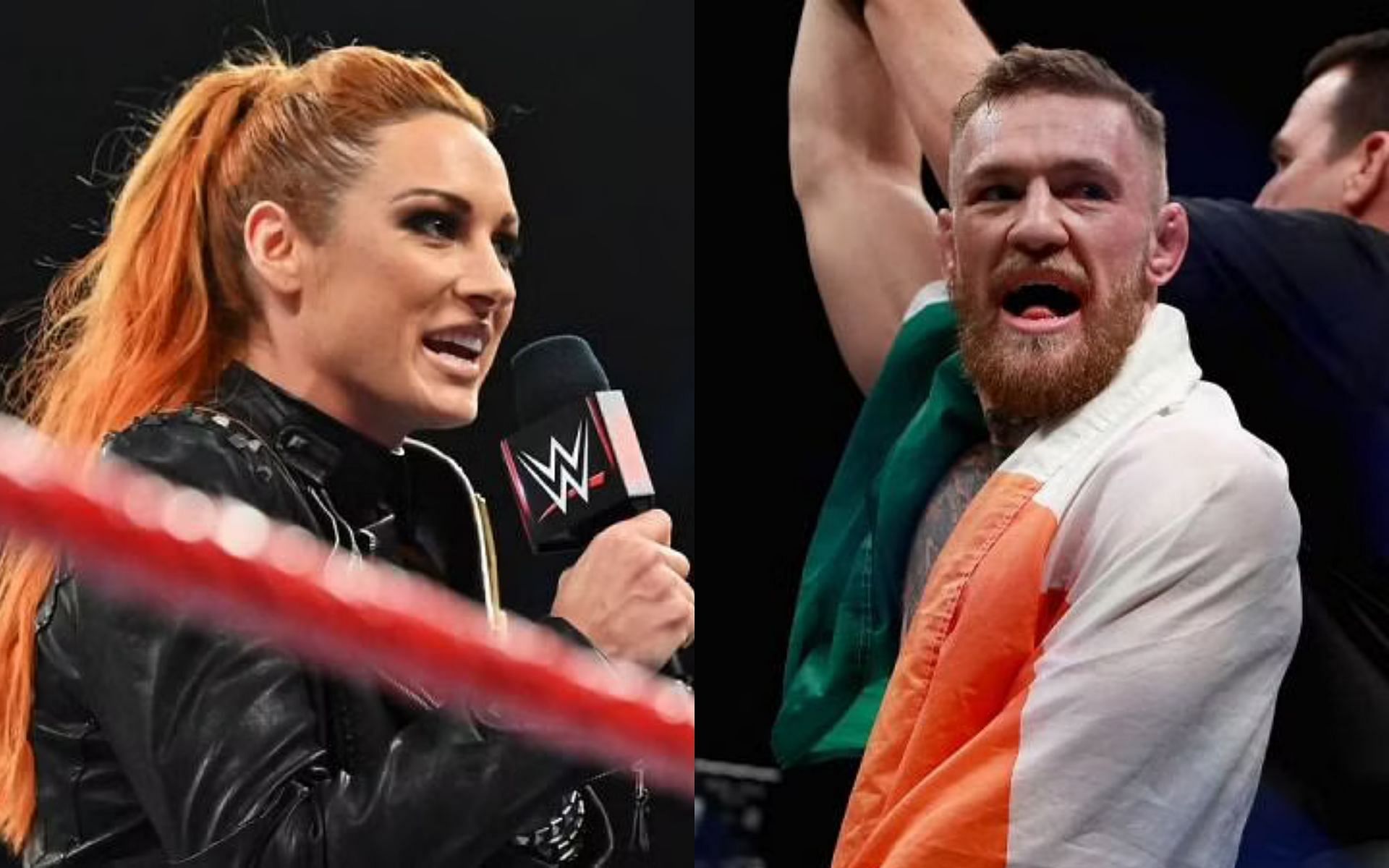 Becky Lynch (left) and Conor McGregor (right)