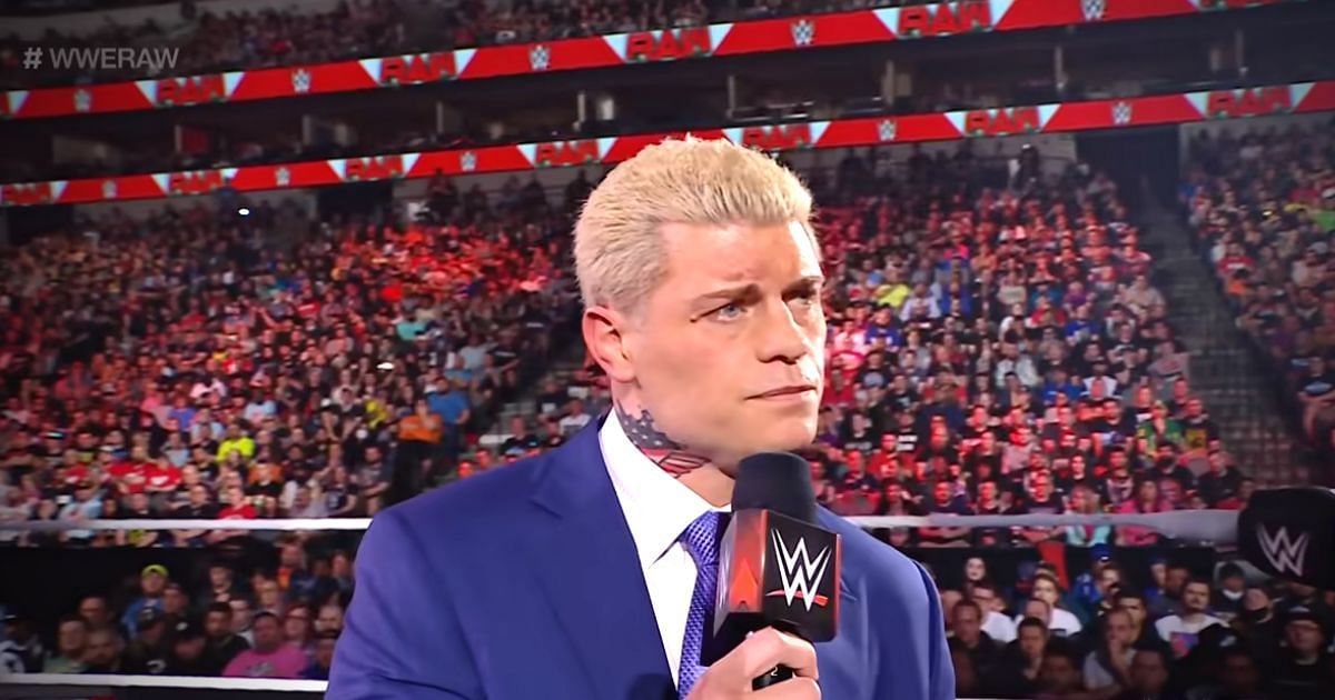 Cody during his promo on the RAW after WrestleMania 38.