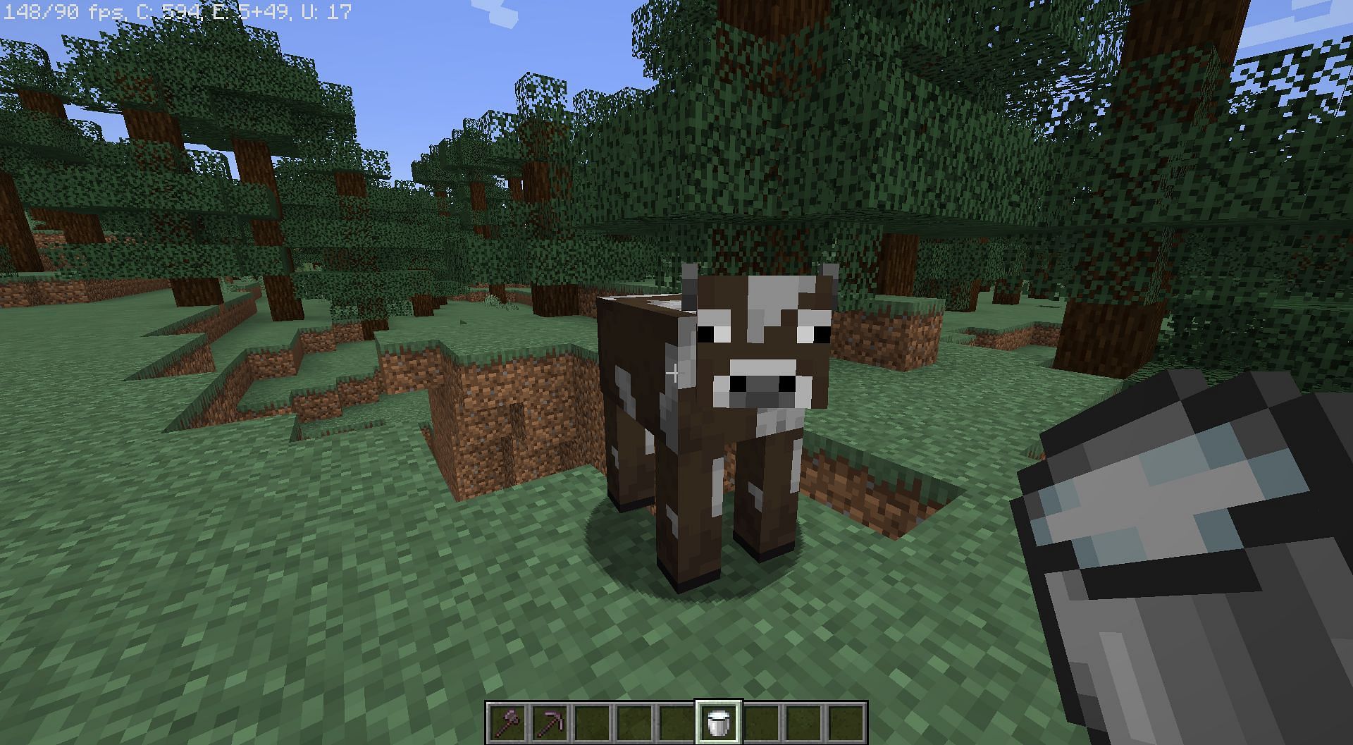 Drink milk after getting it from a cow (Image via Mojang)