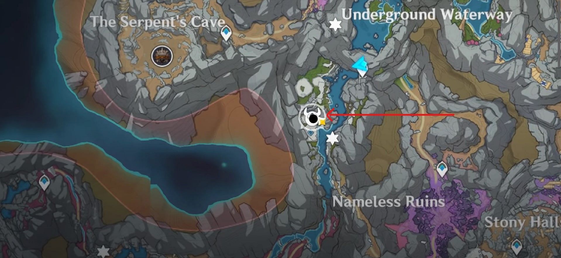 Hyglacg&#039;s location in The Chasm: Underground Mines (Image via HoYoverse)