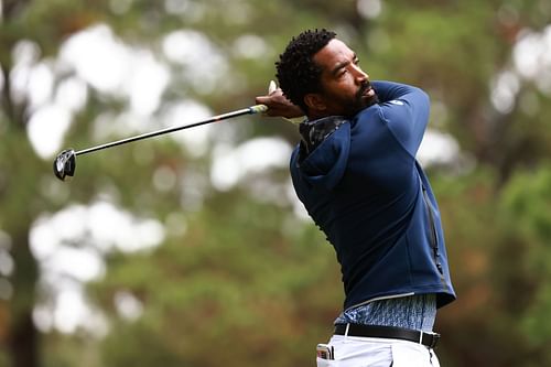 J.R. Smith representing North Carolina A&T in a golf tournament.