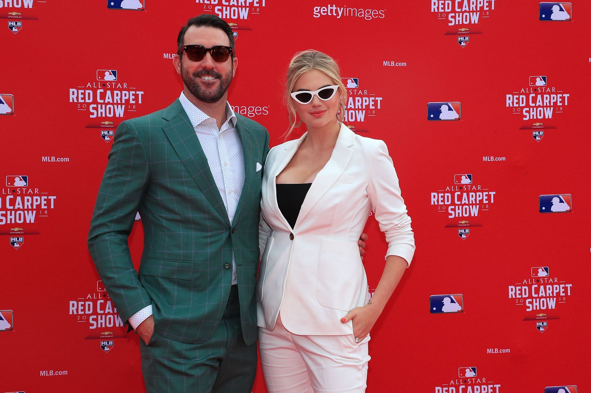 Kate Upton and Justin Verlander at the 89th MLB All-Star Game Red Carpet Show