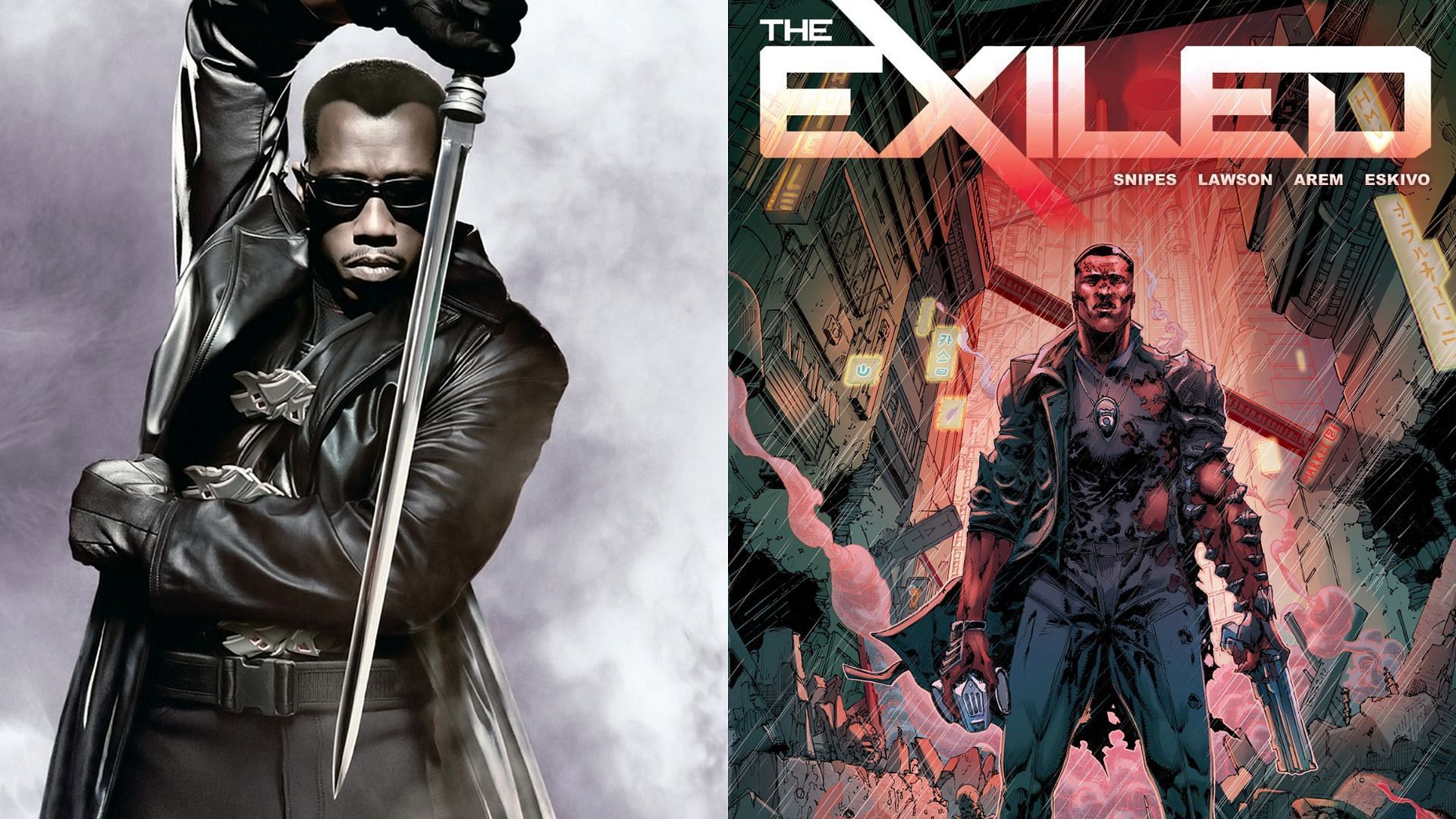Blade (L) and Snipe&rsquo;s The Exiled (Image via Marvel Studios/New Line Cinema/Gifted Rebels)