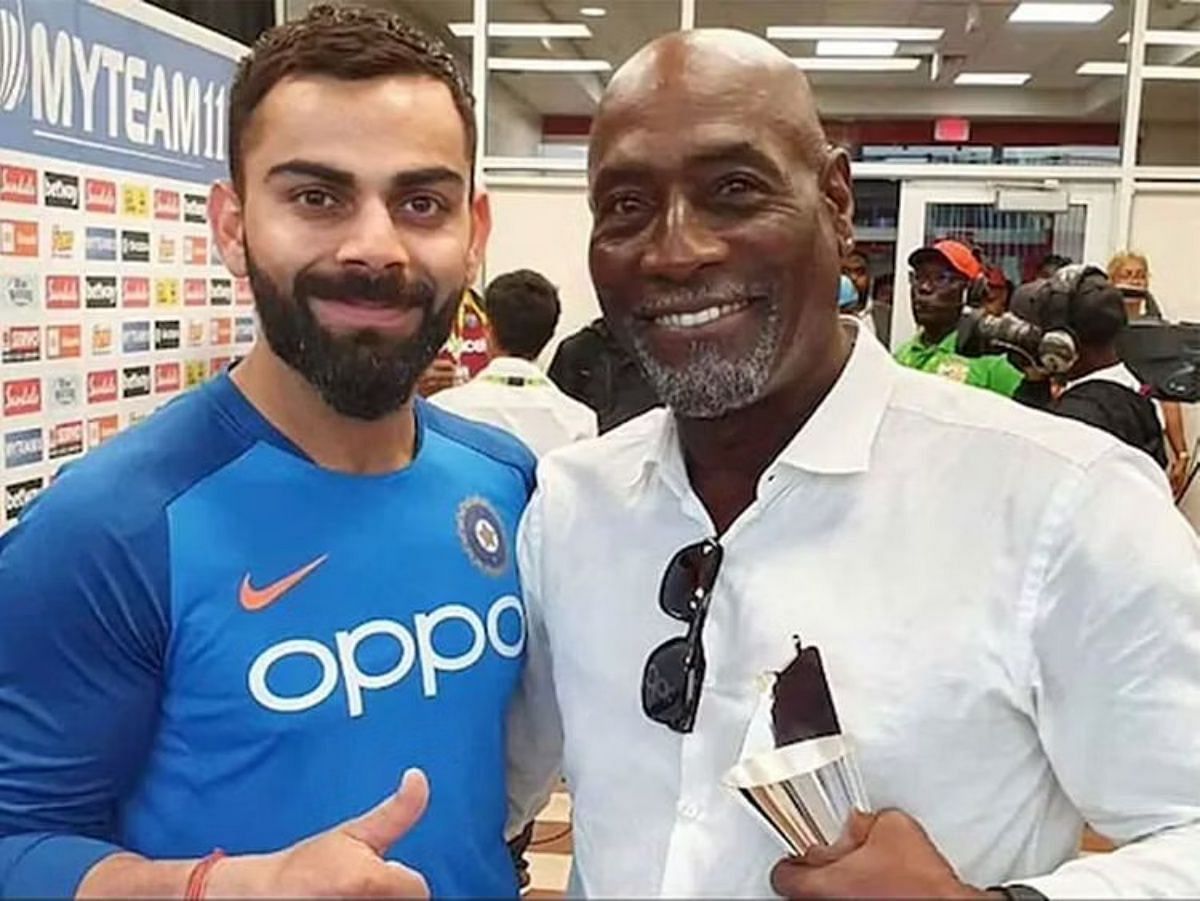 Virat Kohli (left) and Viv Richards. Pic: Twitter