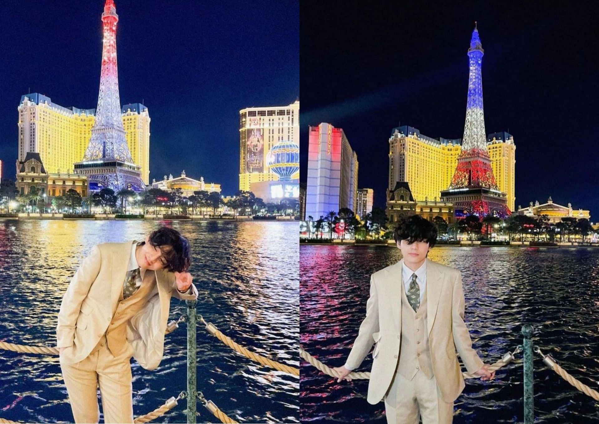 V, aka Kim Tae-hyung, is having the time of his life in Las Vegas (Image via @thv/Instagram)