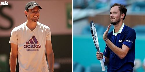 Dominic Thiem (L) and Daniil Medvedev.