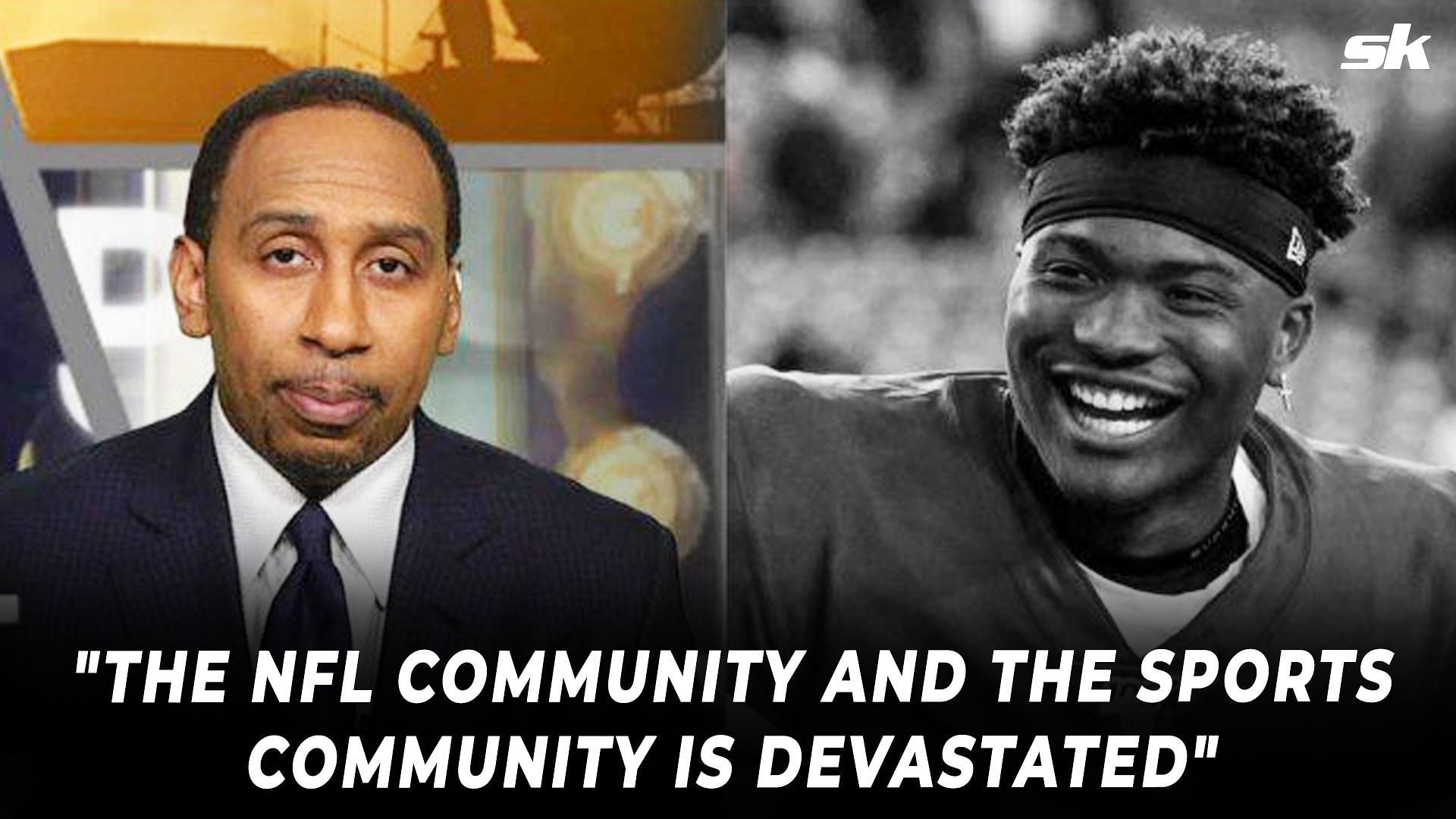Stephen A. Smith and the late Dwayne Haskins