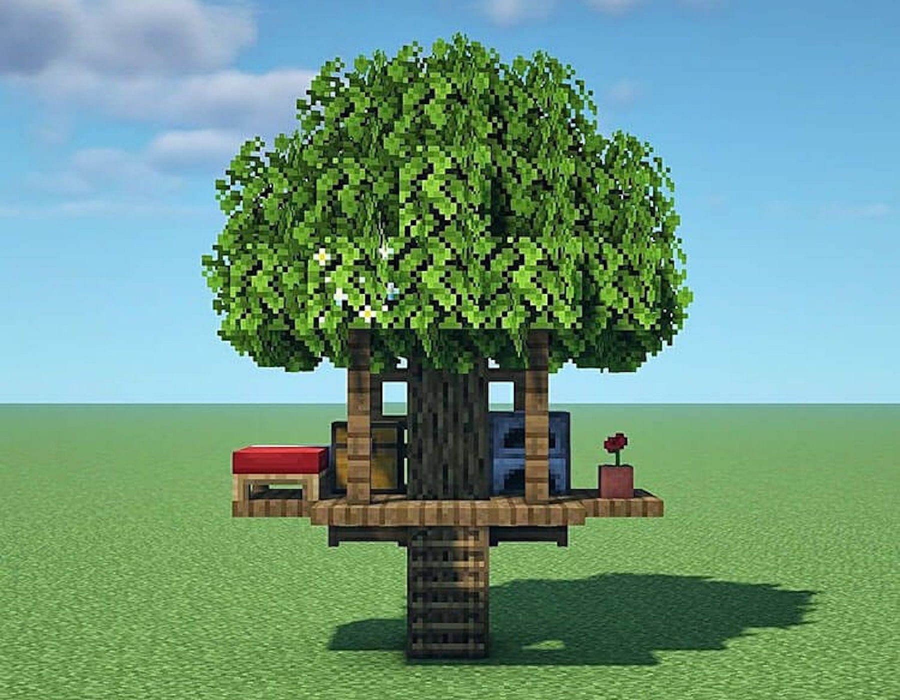 A minimalist treehouse features the bare minimum for what users need (Image via artic.uno_mc/Instagram)