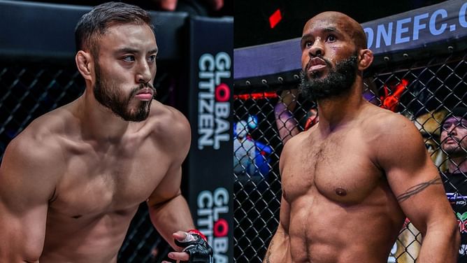 James Yang showcases striking with pad holder Demetrious Johnson