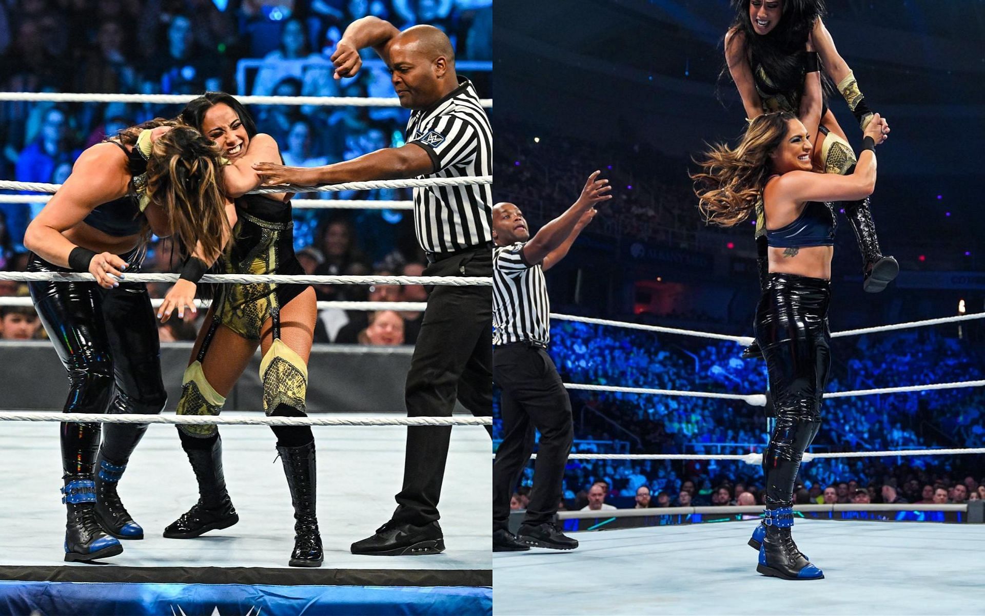 Raquel Rodriguez faces a local competitor during her debut on SmackDown.