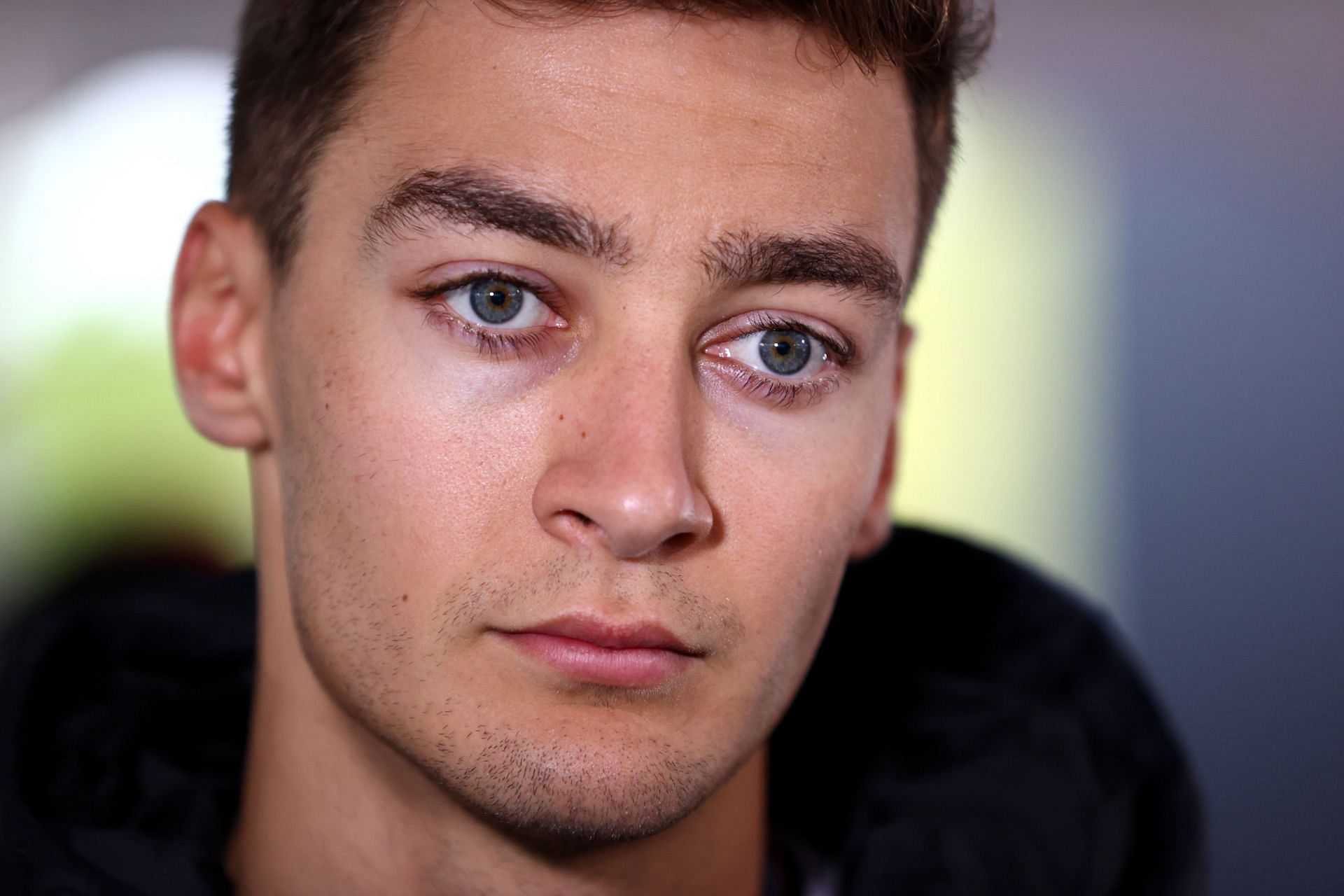 George Russell in the Paddock before practice ahead of the F1 Grand Prix of Emilia Romagna (Photo by Dan Mullan/Getty Images)