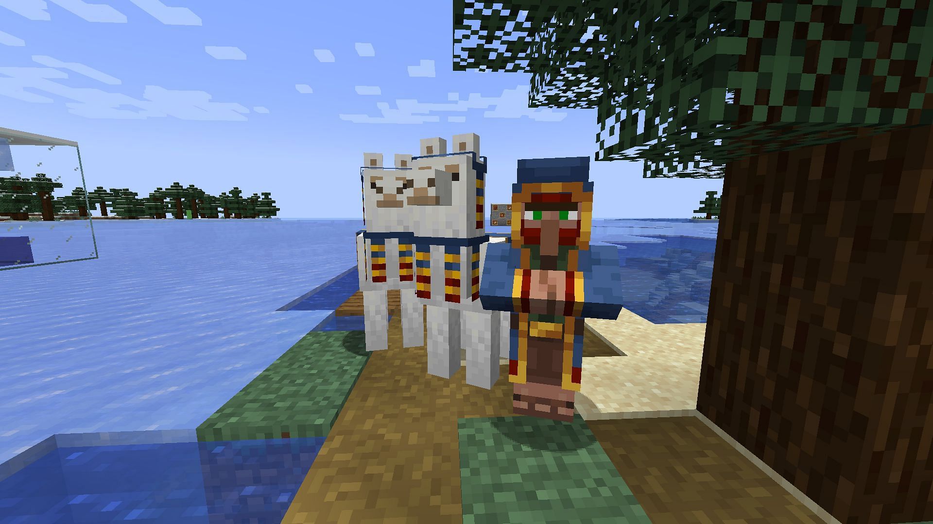 Trader llama are connected to wandering trader (Image via Minecraft)