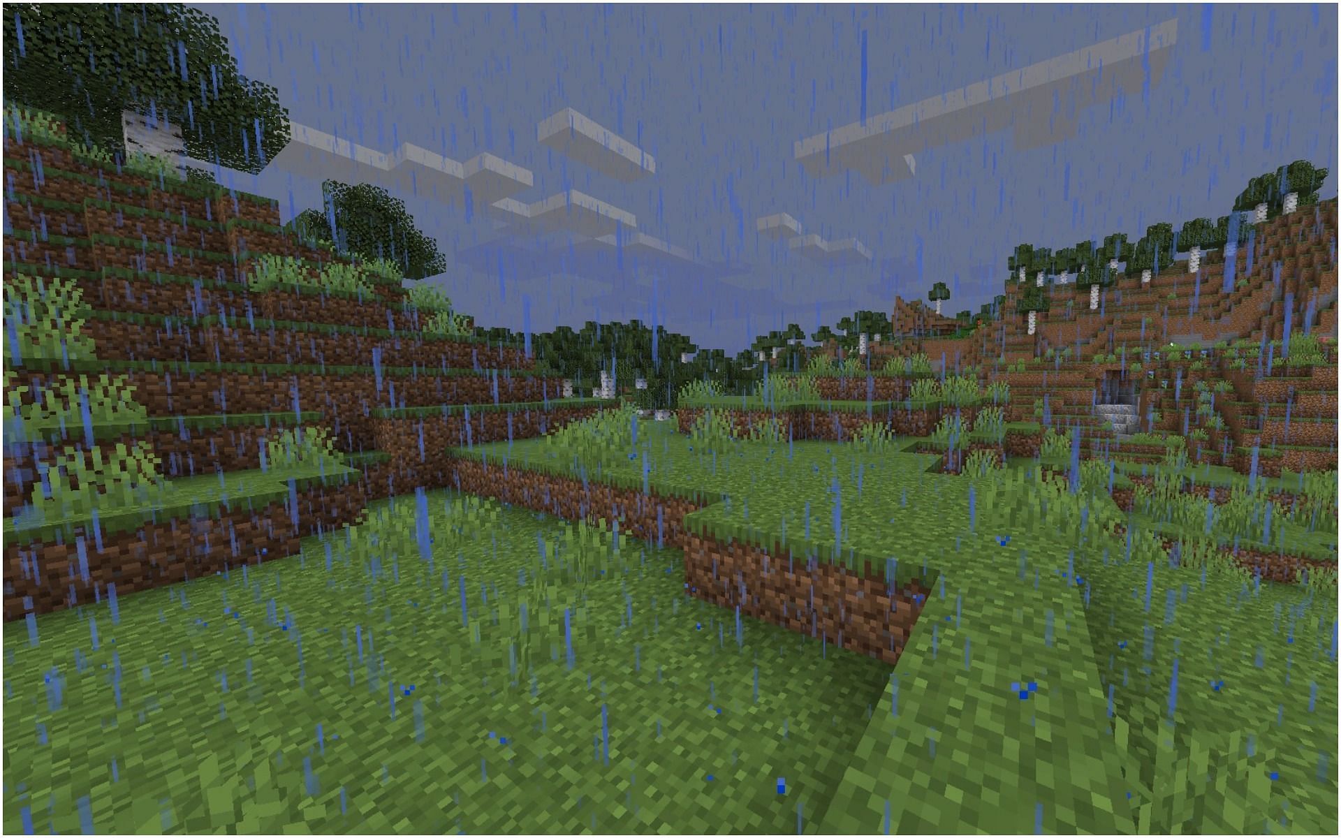 Rainfall in Minecraft (Image via Minecraft)