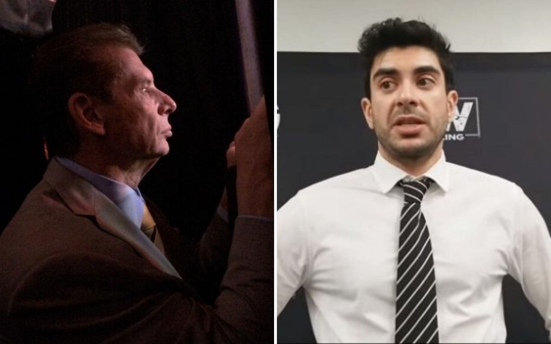 The WWE Chairman (left); AEW boss Tony Khan (right)