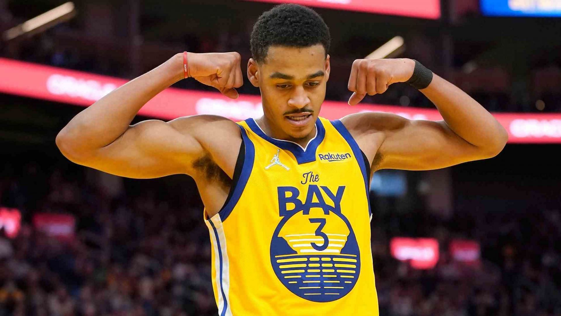 Jordan Poole playing for the Golden State Warriors.