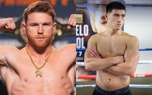 Canelo Alvarez (left) and Dmitry Bivol (right)