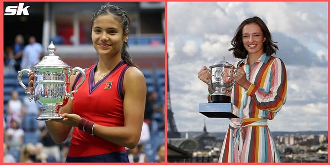 "She had more experience and had been playing full-time for lot longer, whereas I was in exam halls until last summer" - Emma Raducanu on Iga Swiatek breakthrough comparisons